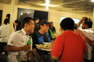 Mr. Go Suzuki, Head of Sales & Marketing Department (HMSB), chilling with motoring journalists.