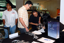 Media registering for the launch.